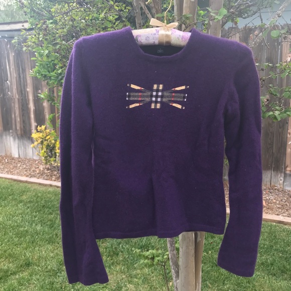 Burberry London Purple Cashmere Sweater - Picture 2 of 5